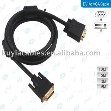 DVI 24+5 Male to VGA Male Monitor Cable 1.5m Gold